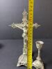 Metal Crucifix and Metal Candlesticks - 9