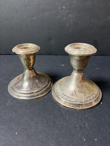 Pair Gorham Sterling Weighted Candlestick Holders