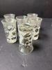 Mid-Century Modern-Style Silver Floral Glass Shot Set - 3