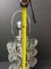 Mid-Century Modern-Style Silver Floral Glass Shot Set - 8