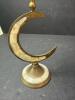 Crescent Brass and Mother-of-Pearl Inlay Candlesticks - 3