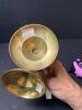 Crescent Brass and Mother-of-Pearl Inlay Candlesticks - 5