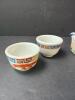 Hand Decorated Asian Ceramic Tea Bowls and Creamer - 2