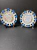 Porcelain Lusterware Poem Plates, Pierced Edge