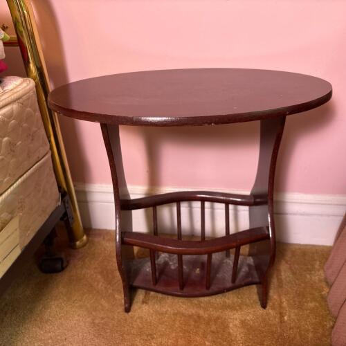 Vintage Wood Magazine Rack Side Table