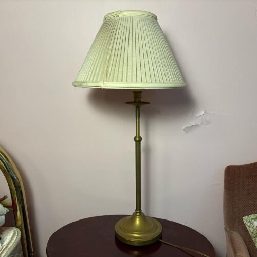 Tall Metal Table Lamp with Pleated Shade