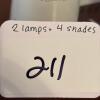 Two Metal Table Lamps with 4 Shades - 10