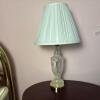 Cut Glass Table Lamp with Metal Base & Pleated Shade - 2