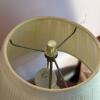 Floral Pressed Glass Table Lamp with Pleated Shade - 4