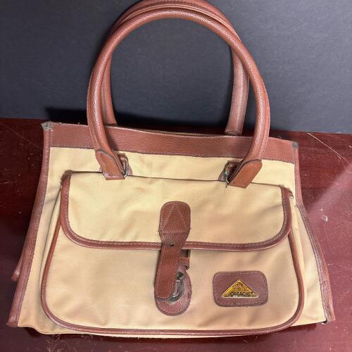 Jordache Canvas and Faux Leather Handbag
