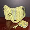 Vera Bradley Bright Yellow Floral Quilted Shoulder Bag with Wallet