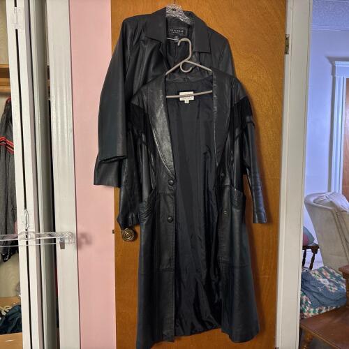 Black Leather Jacket & Trench Coat