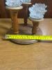 Glass Lotus Flower Candle Holder on Wooden Stand - 7