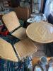 Wicker and Metal Folding Chairs with Table