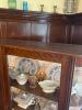 Beautiful Antique Curved Glass China Cabinet - 7