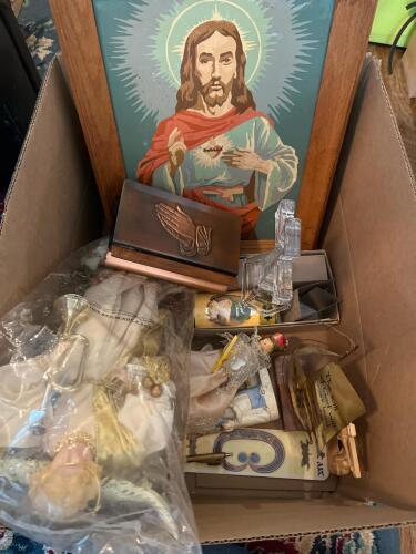 Mixed Box Lot of Mystery Religious Decor