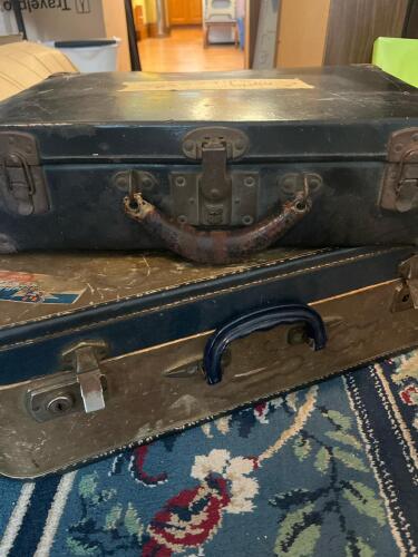 Pair of Vintage Hard-Sided Suitcases