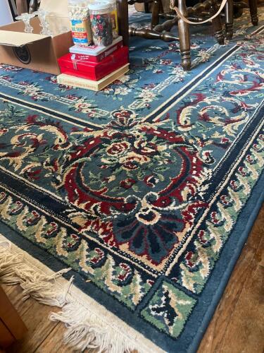 Large Blue Floral Rug 7' x 14'