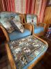 Pair of Wicker Lounge Chairs with Ottoman - 2