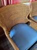 Pair of Wicker Lounge Chairs with Ottoman - 5