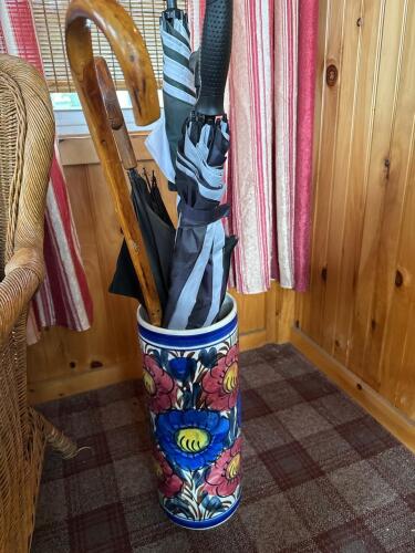 Ceramic Umbrella Stand with Contents