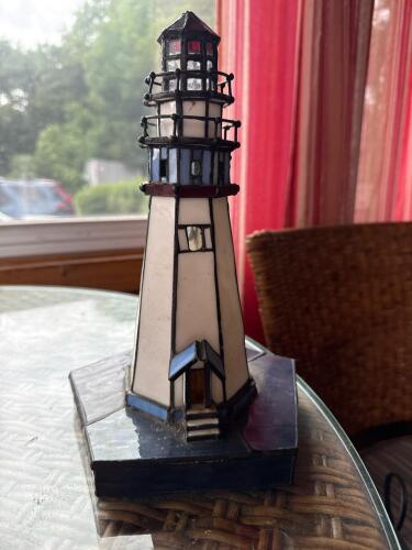 Stained Glass Lighthouse Table Lamp