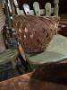 Green Painted Spindle-Back Chairs, Wooden Coffee Table and Woven Baskets - 5