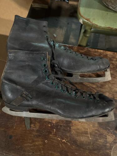 Vintage Leather Ice Skates