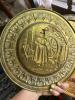Embossed Brass Wall Plates with Brass Standsa nd Cut Glass Crystal Bowl - 3