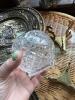 Embossed Brass Wall Plates with Brass Standsa nd Cut Glass Crystal Bowl - 9