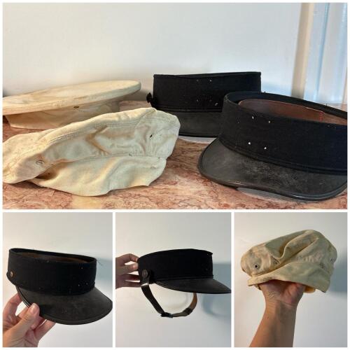 Vintage Uniform Visors and Cap Covers Lot