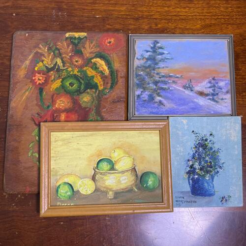 Four Small Handmade Paintings