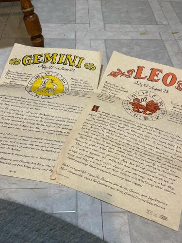 Unframed Gemini and Leo Zodiac Posters by Kalan Inc.