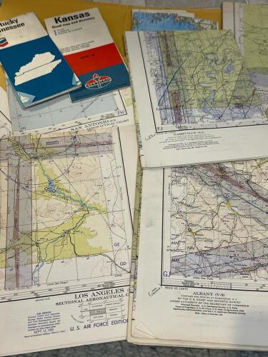 Lot of Vintage Road Maps & Aeronautical Charts