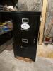 Black Two-Drawer Metal File Cabinet with Key