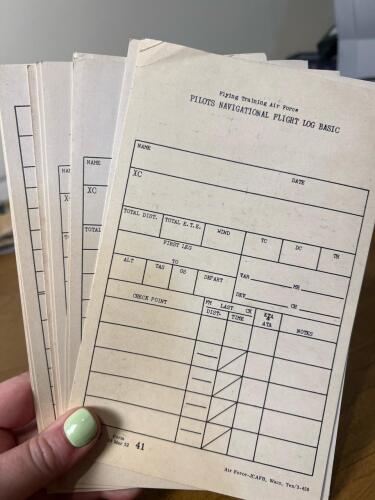 Flying Training Air Force Pilot Navigational Flight Logs