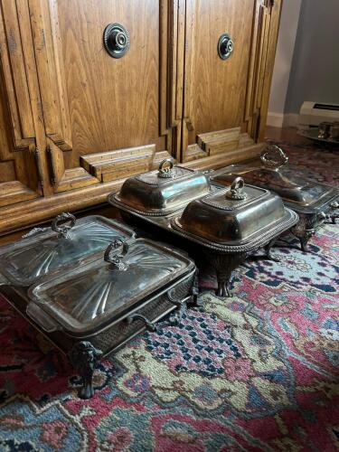 Three Silver-Plated Buffet Serving Dishes