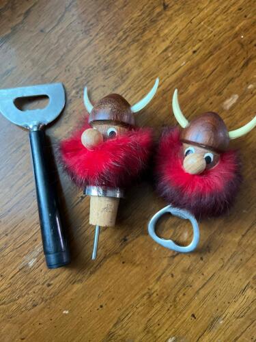 Viking Novelty Bottle Stopper and Opener Set