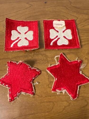 US Army 4th Army patch (clover), 6th Infantry Division patches (star)