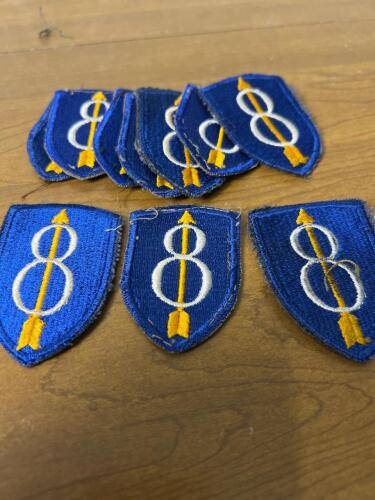 Ten U.S. Army Eighth Infantry Division Patches