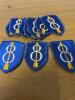 Ten U.S. Army Eighth Infantry Division Patches