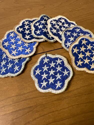 Eight Blue Star Embroidered Cloth Patches