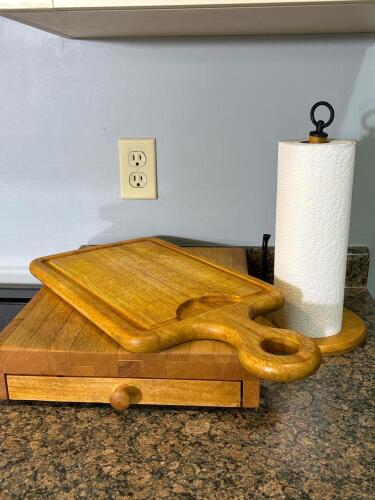 Trio of Wooden Kitchen Items