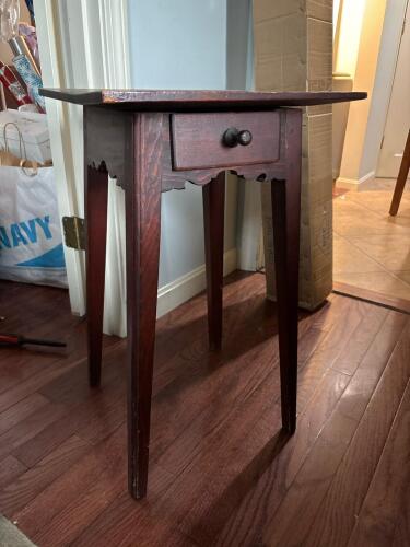 Vintage Wooden Side Table with Drawer