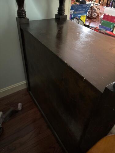 Dark Wood Cabinet Bookcase with Turned Columns #2