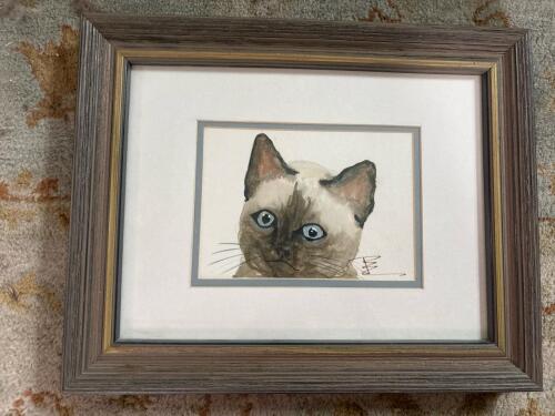 Signed and Framed Cat Portrait