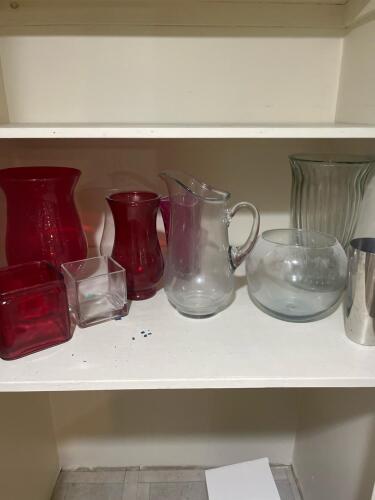 Mixed Glass Lot and Libbey Glass Pitcher