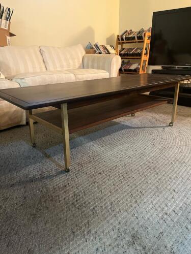 Mid Century Modern Coffee Table on Casters