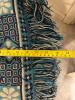 Blue Painted Wooden Chair with Fringe Cushion - 5