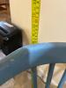 Blue Painted Wooden Chair with Fringe Cushion - 7